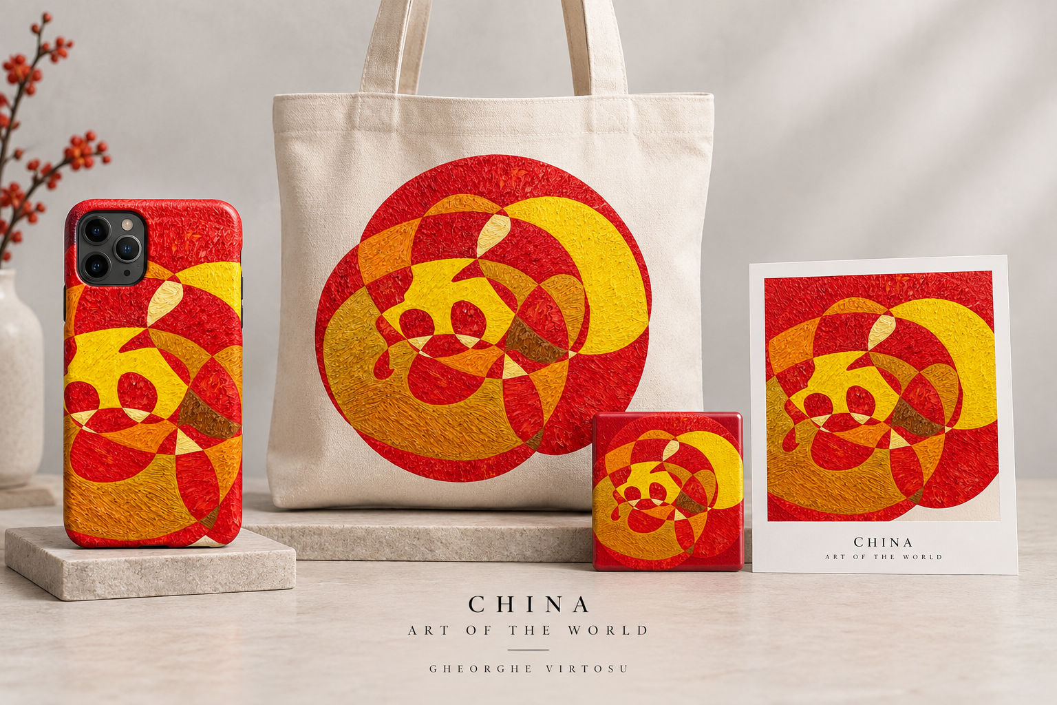Die China-Kollektion von Art of the World auf Handyhülle, Tragetasche, Magnet und Postkarte