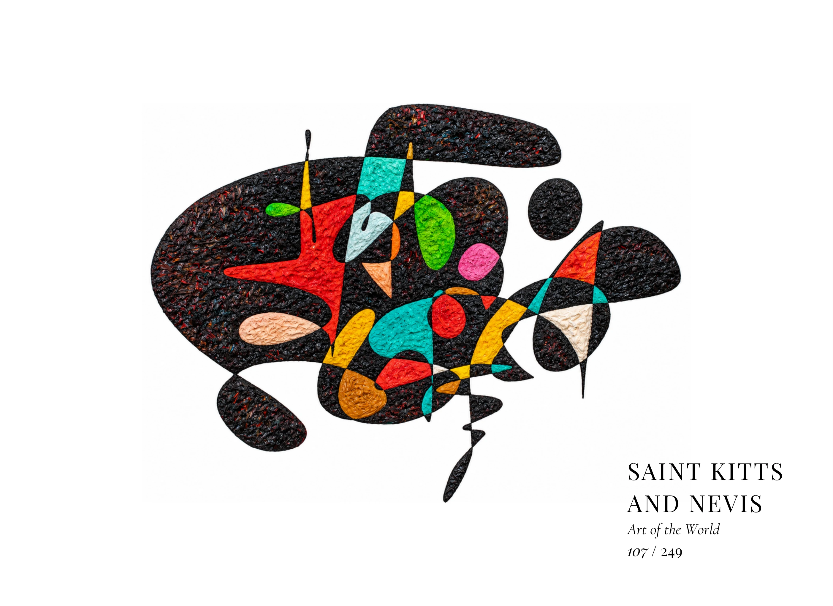 Kunstwerk über St. Kitts und Nevis von Gheorghe Virtosu aus der Serie Art of the World