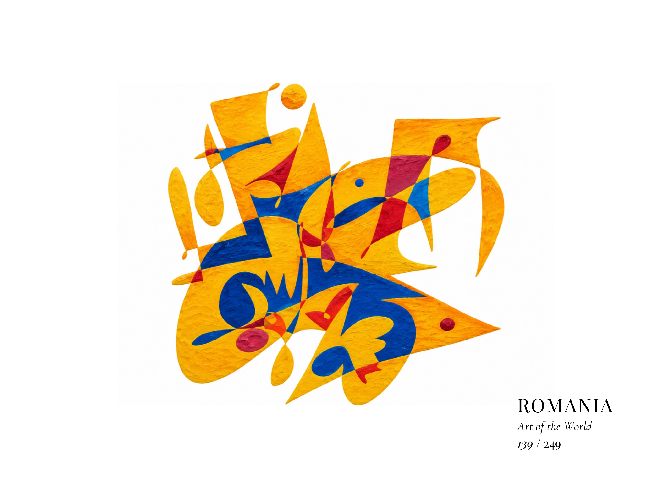Kunstwerk über Rumänien von Gheorghe Virtosu aus der Serie Art of the World