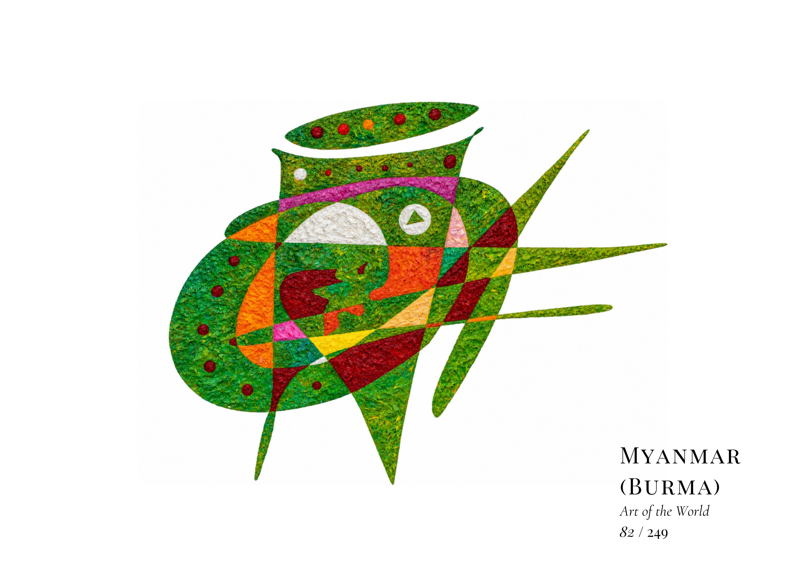 Kunstwerk über Myanmar (Birma) von Gheorghe Virtosu aus der Serie Art of the World