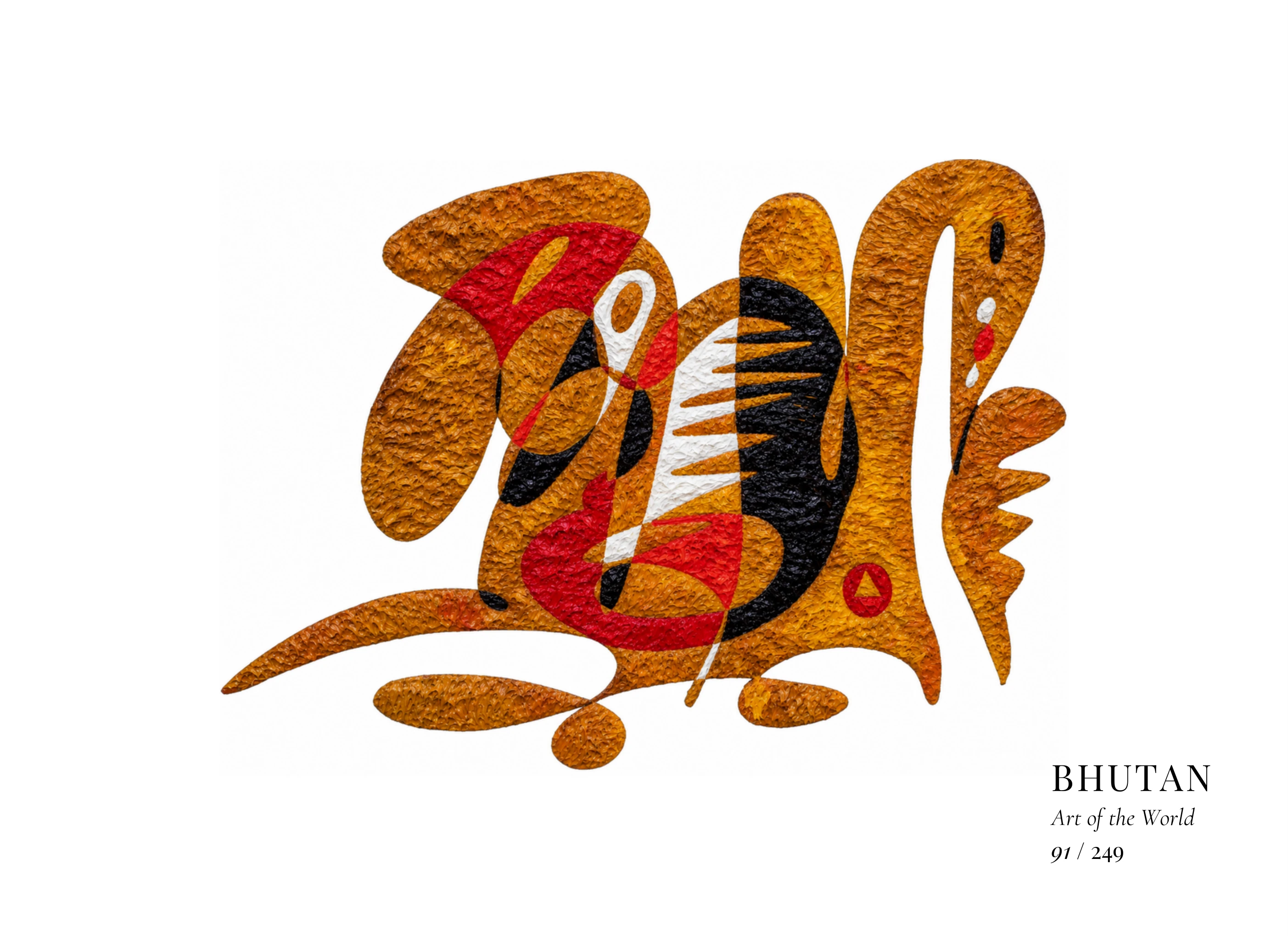 Kunstwerk über Bhutan von Gheorghe Virtosu aus der Serie Art of the World