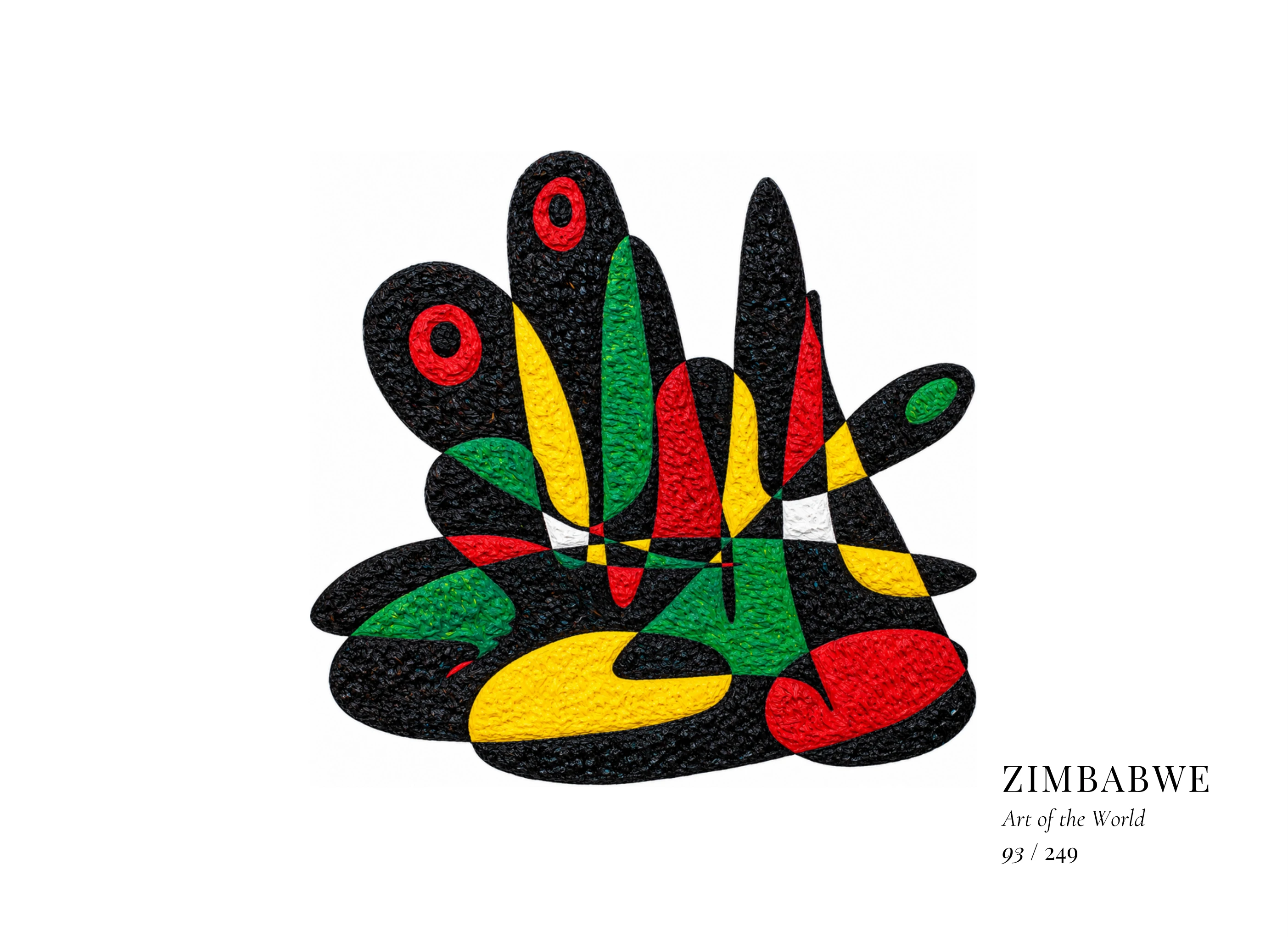 Kunstwerk über Simbabwe von Gheorghe Virtosu aus der Serie Art of the World